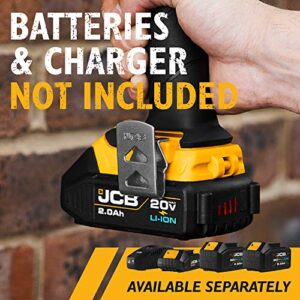 JCB Tools - JCB 20V Cordless Brushless Drill Driver Power Tool - No Battery - Variable Speed - Forward And Reverse Rotation - For Home Improvement, Drilling, Screw Driving, Drill or Hex Bits