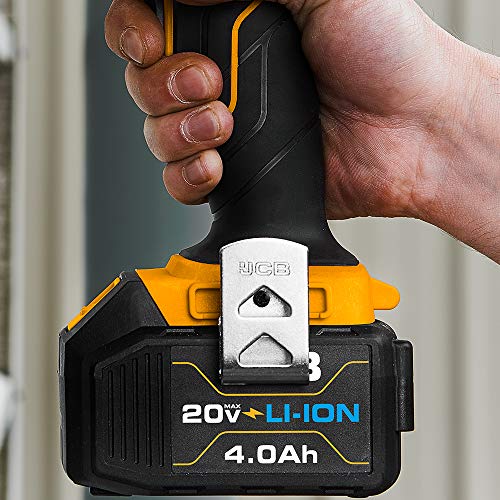 Jcb Tools - 20V Lithium-Ion Battery 4.0Ah With Charge Remaining Indicator - For JCB 20V Power Tools - Drill, Jigsaw, Recip Saw, Circular Saw, Multi Tool, Miter Saw, Angle Grinder, LED Work Light