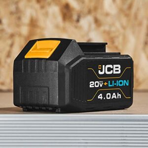 Jcb Tools - 20V Lithium-Ion Battery 4.0Ah With Charge Remaining Indicator - For JCB 20V Power Tools - Drill, Jigsaw, Recip Saw, Circular Saw, Multi Tool, Miter Saw, Angle Grinder, LED Work Light