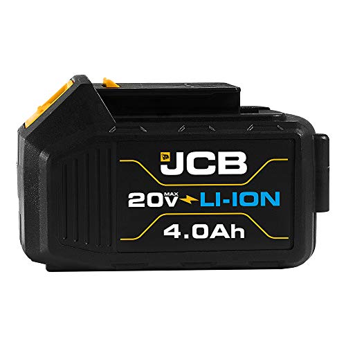 Jcb Tools - 20V Lithium-Ion Battery 4.0Ah With Charge Remaining Indicator - For JCB 20V Power Tools - Drill, Jigsaw, Recip Saw, Circular Saw, Multi Tool, Miter Saw, Angle Grinder, LED Work Light