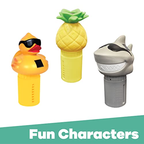 GAME 12301-BB Solar Light-Up Derby Duck Mid-Size Chlorinator Pool Chorine Dispenser, Yellow