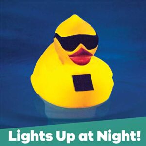 GAME 12301-BB Solar Light-Up Derby Duck Mid-Size Chlorinator Pool Chorine Dispenser, Yellow