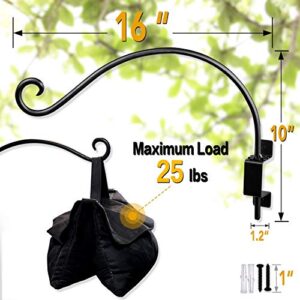 AJART Bird Feeder Hangers Outdoor: 16-Inch Swivel Hanging Plant Bracket for Indoor Wall Mount - Swivel Plant Hook for Flower Basket