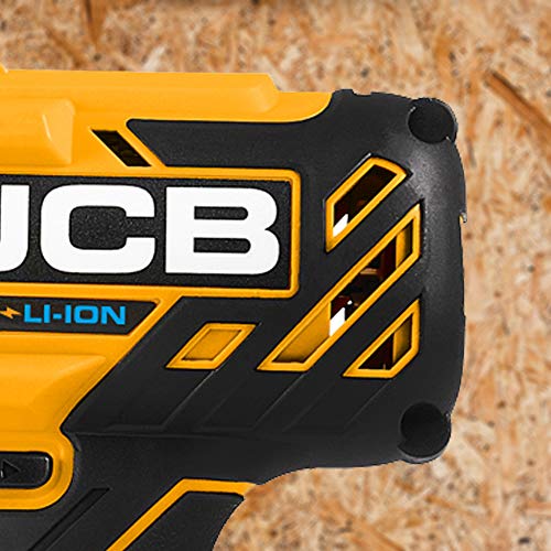 JCB Tools - JCB 20V Cordless Brushless Impact Driver Power Tool - 5.0Ah Battery, Charger, Zip Case - Compact Screwdriver For Home Improvements And Professionals, Decking, Removing Bolts, Long Screws