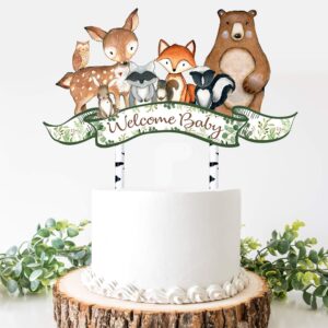 Woodland Baby Shower Cake Topper, Woodland Welcome Baby Topper, Woodland Animals, Baby Shower Decoration