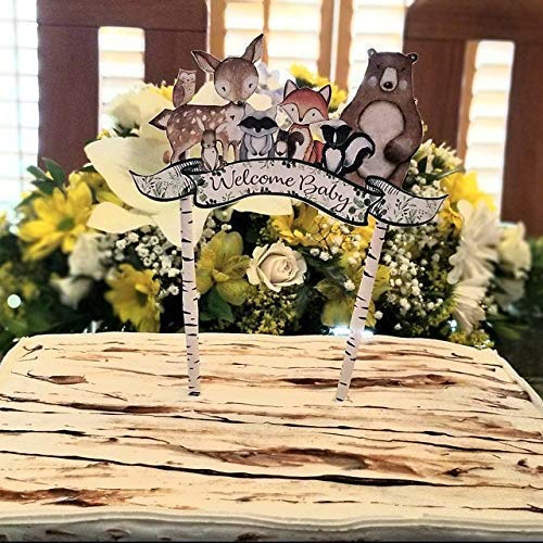 Woodland Baby Shower Cake Topper, Woodland Welcome Baby Topper, Woodland Animals, Baby Shower Decoration