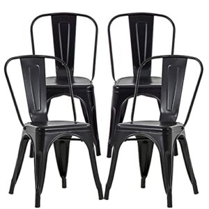 fdw metal dining chairs set of 4 metal chairs patio chair 18 inches seat height dining room kitchen chair tolix restaurant chairs bar stackable chair trattoria metal indoor outdoor chairs