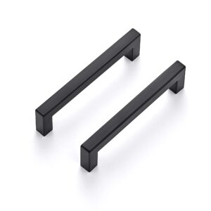 ravinte 10 pack 5 inch square cabinet handles matte black pulls drawer kitchen hardware for cabinets cupboard.