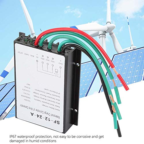 Wind Turbine Controller, Walfront Automatic 12V/24V 300W/600W IP67 Waterproof Wind Charge Controller Generator Regulator for Solar Street Lamp Courtyard Lamp
