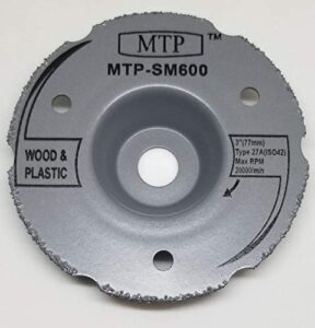 mtp brand sm600 for saw max 3" wood plastic segment carbide circular saw compatible to use for rotoo zip cup dome shaped (1) - 7/16" arbor