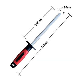 14 inch Sharpening Rod/Sharpening Bar, 2 in 1 Diamomd/Ceramic (Grit 400/1000) Knife Sharpener for Coarse/Fine Honing