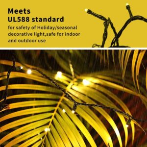 OUTYLTS Christmas String Lights End-to-End Plug 8 Modes 108FT 300 LED IP55 Outdoor Waterproof UL Certificated Indoor Fairy Lights Garden Patio Wedding Christma Trees Parties Decoration Warm White