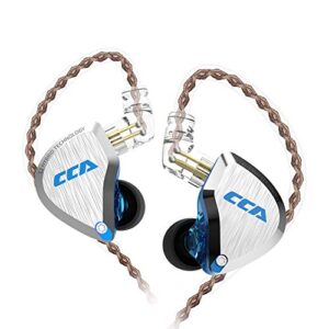 cca c12 in-ear monitors, 5ba+1dd hybrid hifi stereo noise isolating iem wired earphones/earbuds/headphones with detachable tangle-free cable 2pin for musician audiophile (without mic, dream blue)