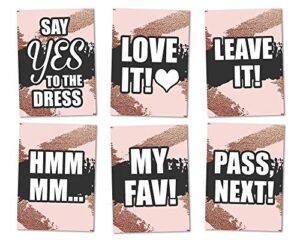 say yes to the dress rose gold print wedding dress shopping signs - 5x7 pack of 7 signs (for 1 bride and 2 shoppers)