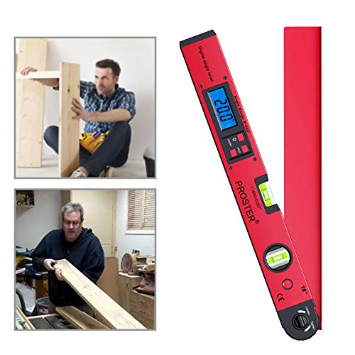 Proster 0~225° LCD Digital Protractor Spirit Level Angle Finder Gauge Meter for Carpenter Woodworking Home Decoration