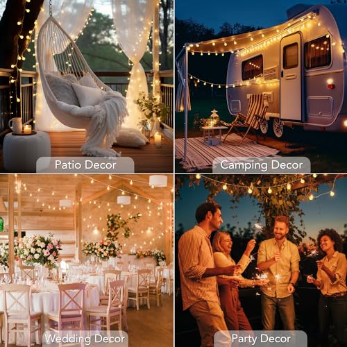 Tasodin 33 FT 80 LED Mini Globe Indoor String Lights Battery Operated 8 Modes with Remote Decorative Bedroom Room Dorm Yard, Waterproof Outdoor Patio Garden Home Christmas Party, Warm White