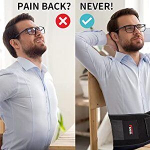 FEATOL Back Brace for Lower Back Pain, Back Support Belt for Women & Men, Breathable Lower Back Brace with Lumbar Pad, Lower Back Pain Relief for Herniated Disc, Sciatica, Large Size/ X Large Size (Waist :30''-38.6'')