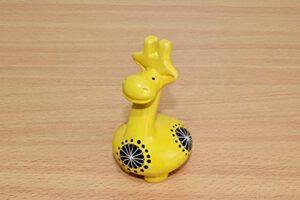 handmade from africa - soapstone giraffe - handmade in kenya - figurine sculpture - 4 inches height, pineapple yellow, ss10