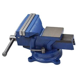 findmall 5" bench vise with anvil 360° swivel locking base table top clamp heavy duty vice swivel base bench