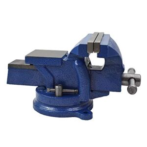 findmall 5" Bench Vise with Anvil 360° Swivel Locking Base Table Top Clamp Heavy Duty Vice Swivel Base Bench