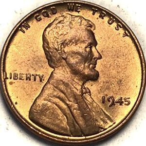 1945 P Lincoln Wheat Cent Red Penny Seller Mint State