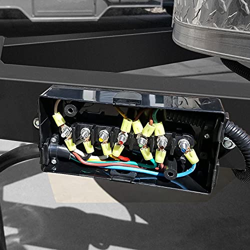 Nilight - 50048R 7 Way Electrical Trailer Junction Box 7 Gang Trailer Wire Connector Junction Box Weatherproof for Rewiring Camper RV Caravans Boat 7 Pole Cable Connection Box,2 Years Warranty