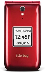 jitterbug 8 gb flip cell phone - red