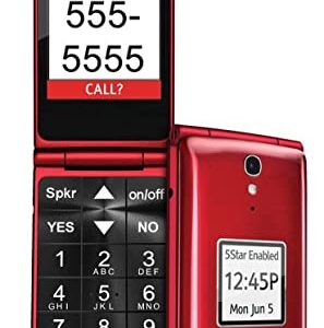 Jitterbug 8 GB Flip Cell Phone - Red