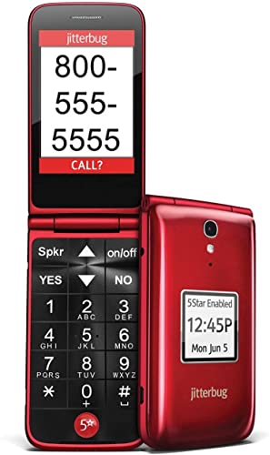 Jitterbug 8 GB Flip Cell Phone - Red