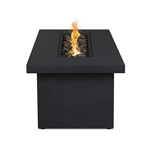 Real Flame Berthoud Propane Fire Table in Stacked Stone with NG Conversion