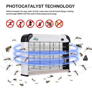 SPICA 2 Pack Insect Killer Bug Zapper Indoor, 20W Electronic Mosquito Fly Moth Wasp Pest Killer, Includes 4 Replacements UVA Light Bulbs