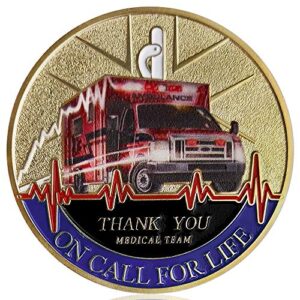 medical services emt/ems challenge coin paramedic's prayer thank you coin