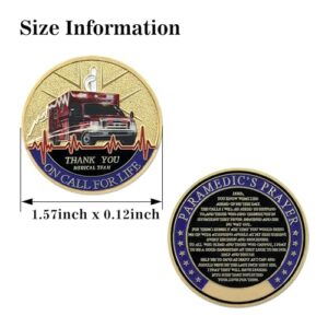 Medical Services EMT/EMS Challenge Coin Paramedic's Prayer Thank You Coin