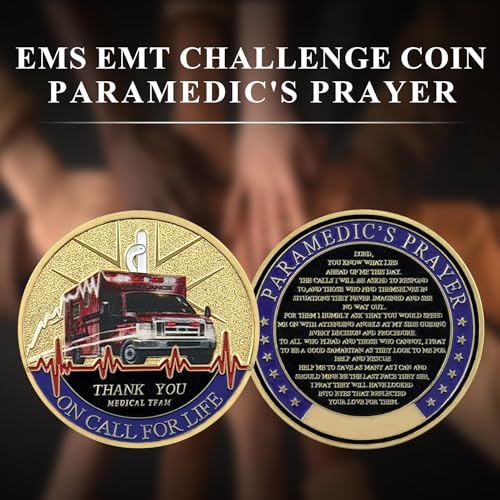 Medical Services EMT/EMS Challenge Coin Paramedic's Prayer Thank You Coin