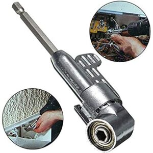 105 Degree Right Angle Driver Angle Extension Power Screwdriver Drill Attachment with 1/4 Drive 6mm Hex Bit Magnetic Drill Bit Socket Angled Bit Power Drill Tool and Soft Shaft