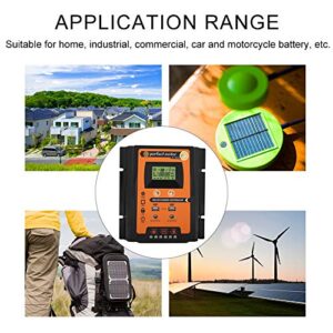Qiilu PWM Solar Charge Controller Solar Panel Battery Intelligent Regulator with Dual USB LCD Display (50A)