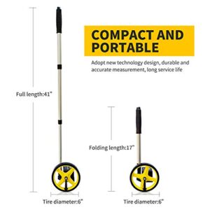 Zozen Measuring Wheel Telescopic Measure Wheel 6-Inch, Distance Measuring Wheel in Feet and Inches with Starting Point Arrow