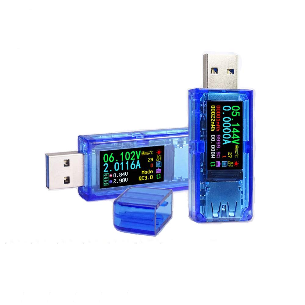 AT35 USB 3.0 Tester Power Meter 3.7-30V 0-4A Voltage Tester Multimeter Current Meter Tester Detector IPS Color Display Voltmeter Ammeter, USB Capacity Power Charger,Upgraded Version