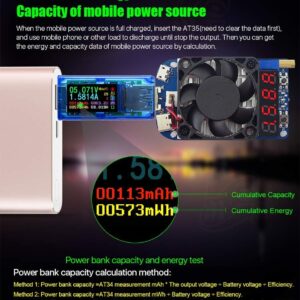 AT35 USB 3.0 Tester Power Meter 3.7-30V 0-4A Voltage Tester Multimeter Current Meter Tester Detector IPS Color Display Voltmeter Ammeter, USB Capacity Power Charger,Upgraded Version