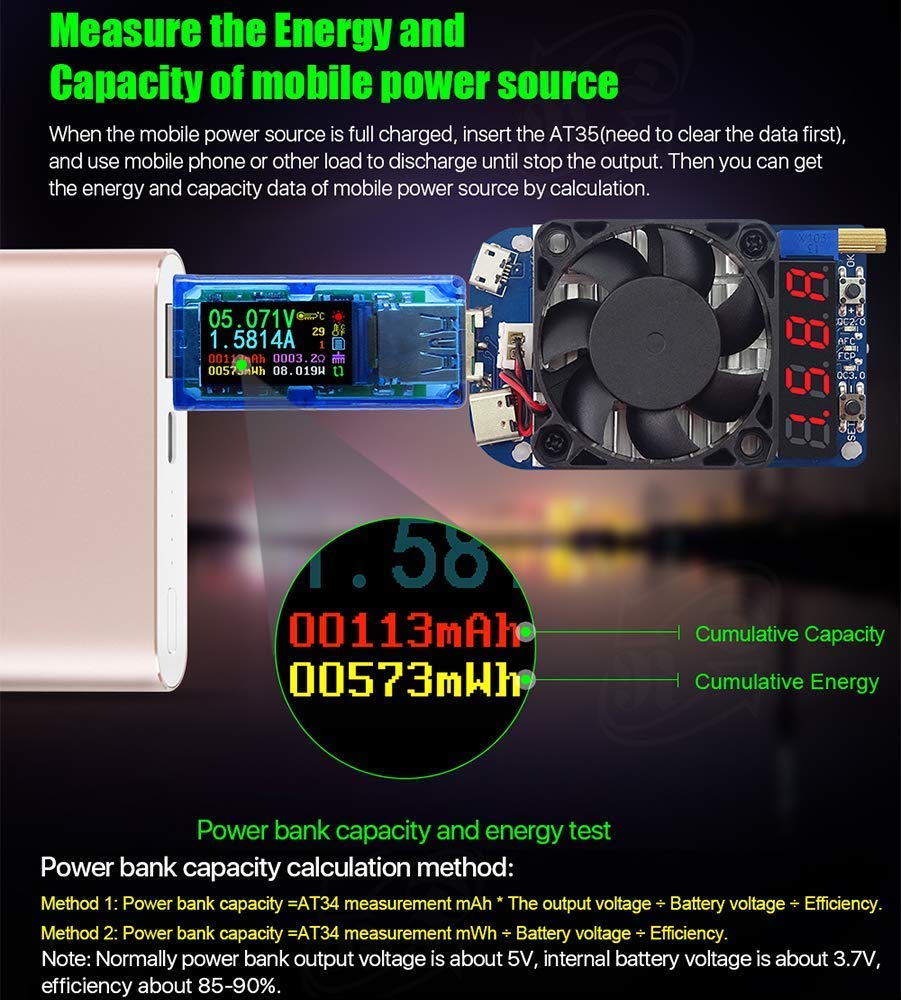 AT35 USB 3.0 Tester Power Meter 3.7-30V 0-4A Voltage Tester Multimeter Current Meter Tester Detector IPS Color Display Voltmeter Ammeter, USB Capacity Power Charger,Upgraded Version