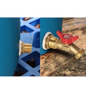 WADEO Brass Rain Barrel Quarter Turn Ball Valve Spigot with Bulkhead Fitting