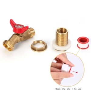 WADEO Brass Rain Barrel Quarter Turn Ball Valve Spigot with Bulkhead Fitting