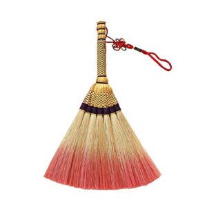 mxy mini broom short handle handmade natural brooms home decorative broom retro sweeping brooms for car, sofa, corner, angle, mats, desk, chair and more 10.63 inches long