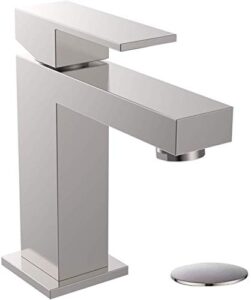 alwen bathroom faucet brushed nickel, bathroom faucets for sink 1 hole, single faucet with pop up drain, modern bathroom sink faucet