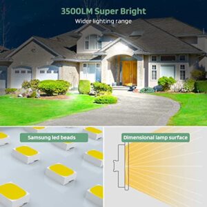 GLORIOUS-LITE LED Security Lights Motion Sensor Outdoor Lights, 35W 3500LM Hardwired Led Flood Light Outdoor with 3 Adjustable Head, 5500K, IP65 Waterproof for Porch Garage Yard(Not Solar)