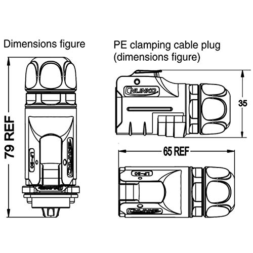 LINGYU 10AWG 2 Pin Power Industrial Circular Connector for Solar Panel Suitcase, Forrest River RV Solar Ports