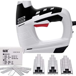 KeLDE Electric Staple/Nail Gun Kit, Braid Nailer, 120V Corded Power Stapler Set, Includes 900pcs T50 Staples and 300pcs 15mm Nails