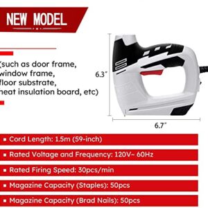 KeLDE Electric Staple/Nail Gun Kit, Braid Nailer, 120V Corded Power Stapler Set, Includes 900pcs T50 Staples and 300pcs 15mm Nails