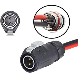 AYECEHI 2 Pin Power Industrial Circular Connector to SAE Cable,10AWG SAE Cable to 2 Pin Industrial Circular Connector Adapter with SAE Polarity Reverse Adapter for Solar Panel Suitcase etc