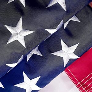 Leimaq American Flags for Outside 3x5 ft - Heavy Duty 300D Nylon Outdoor US Flag Made in USA with Embroidered Stars, Sewn Stripes and Brass Grommets (3x5 ft)